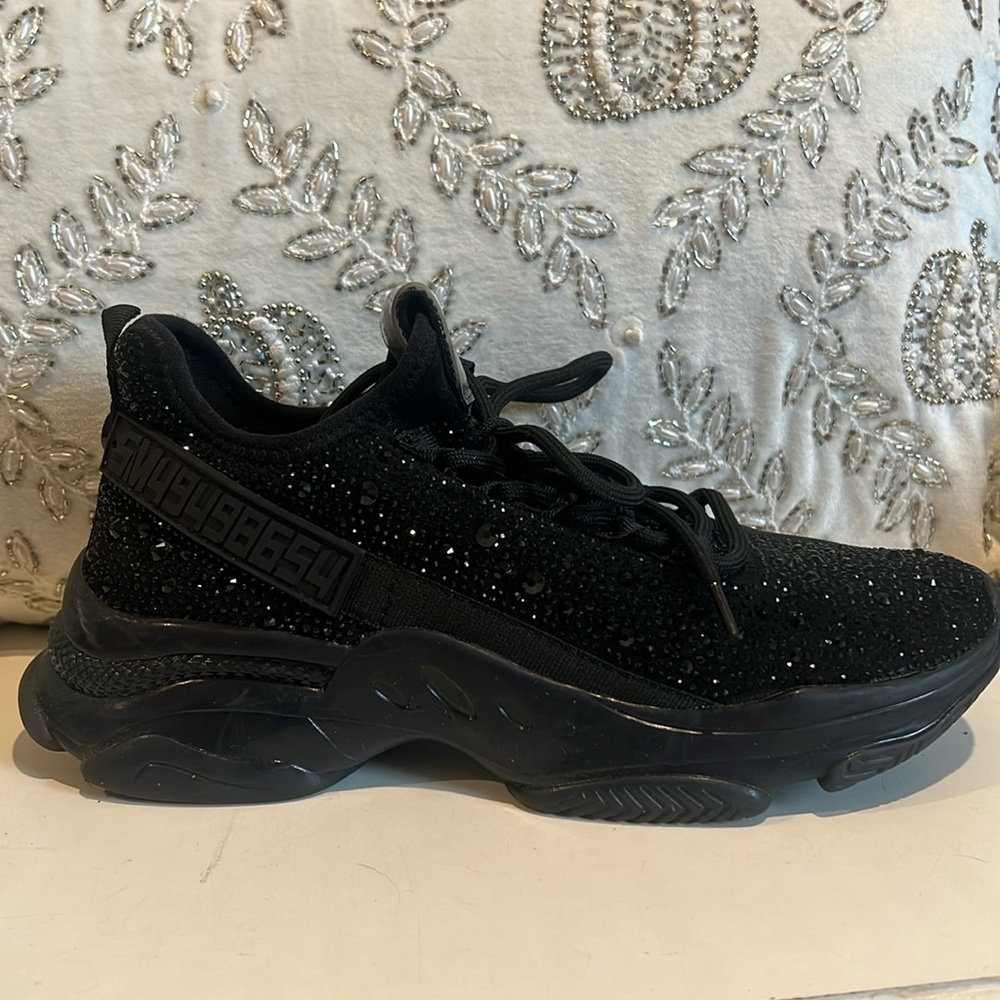 Black Rhinestone Steve Madden Sneakers